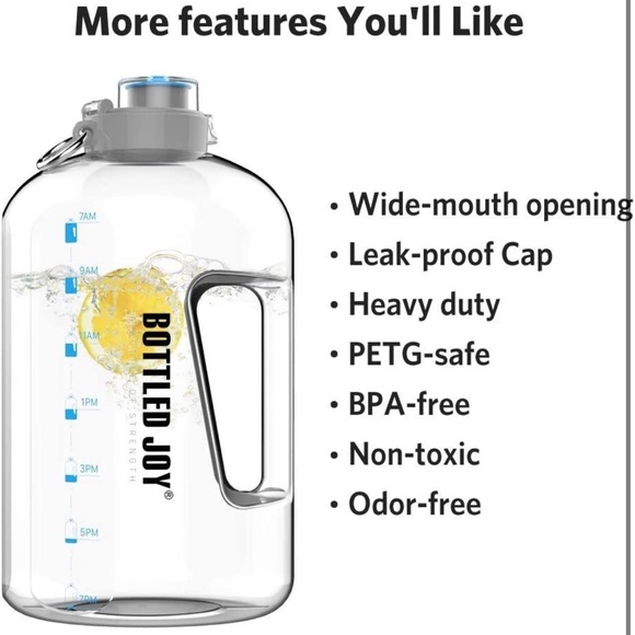 BOTTLED JOY 1 Gallon Water Bottle, BPA Free Large Water Bottle - Picture 2 of 5